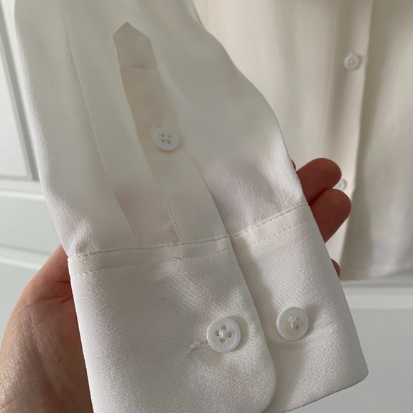 Equipment Blouse, Off-White or Cream, SZ S - Picture 6 of 8